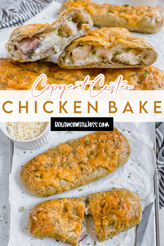 Dare I say this Costco Chicken Bake is even better than the original? Crispy pizza dough is filled with a creamy and cheesy sauce, sweet ham, and juicy chicken. It's topped with more cheese, then baked to golden perfection. It'll be worth making it from scratch!