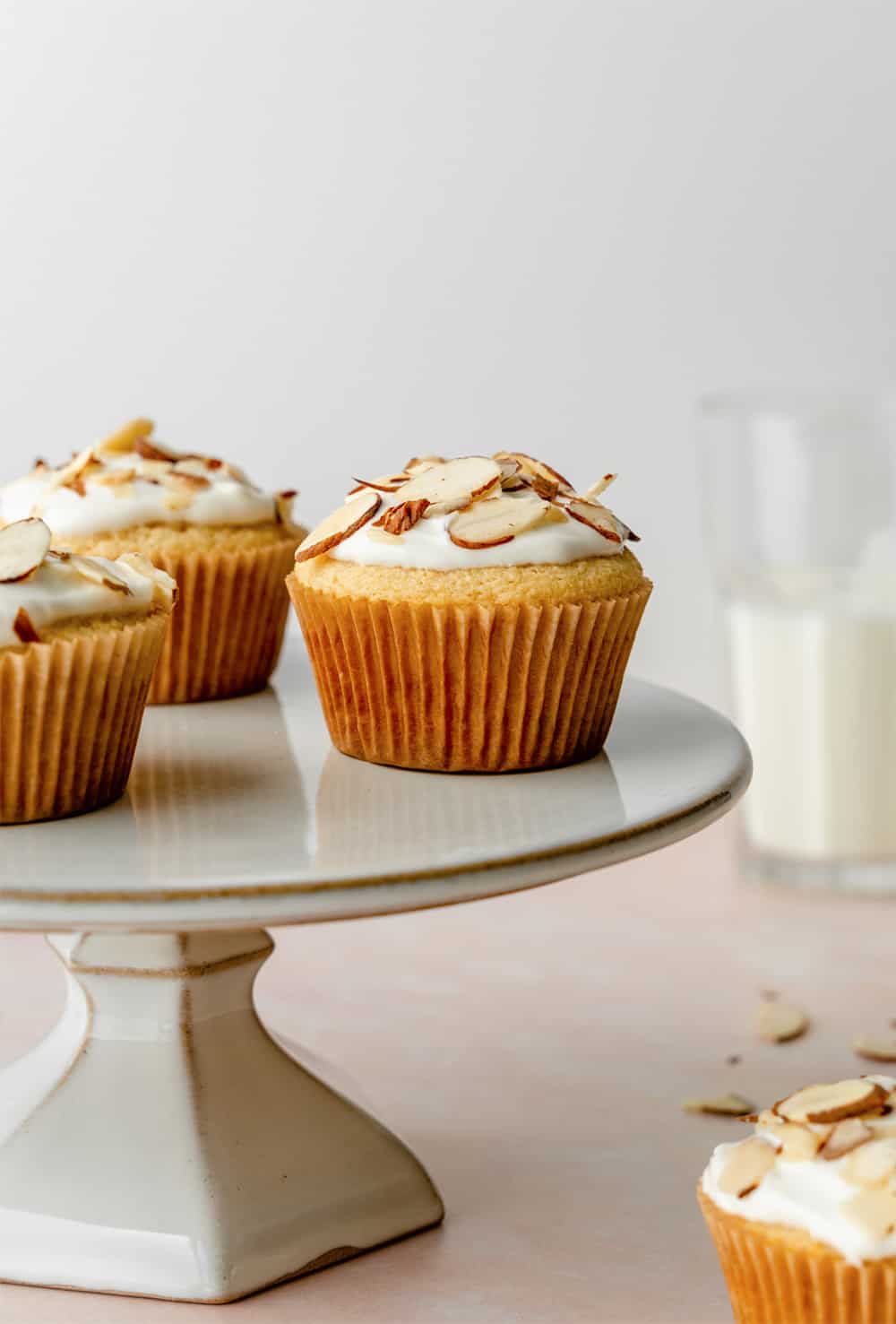 Healthy Almond Cupcakes (sweetened with maple syrup) 