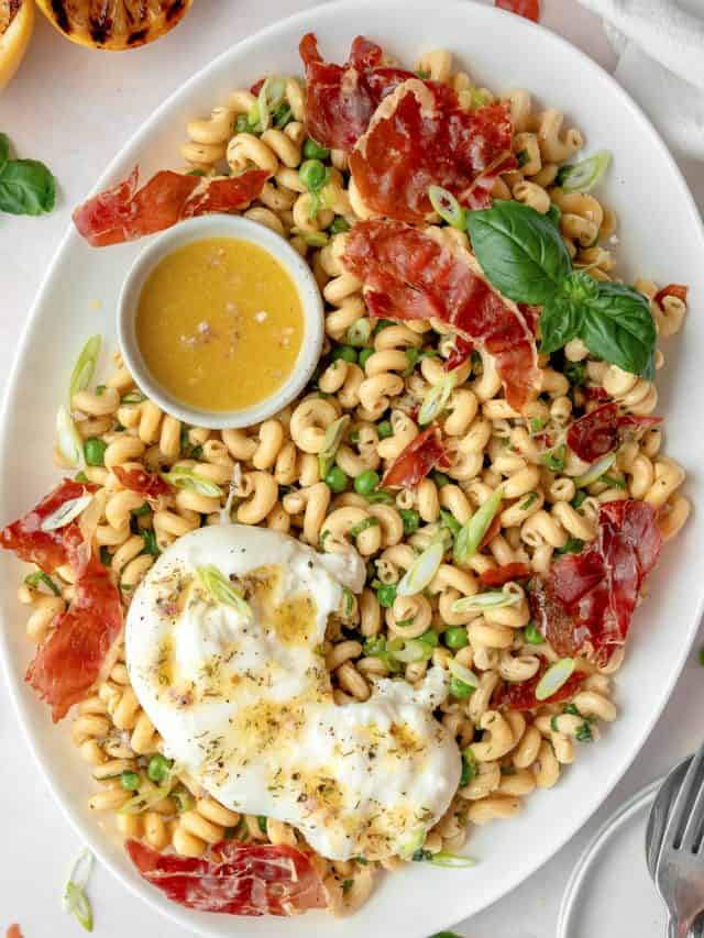 Pea, Burrata, and Prosciutto Pasta Salad Balance With Jess