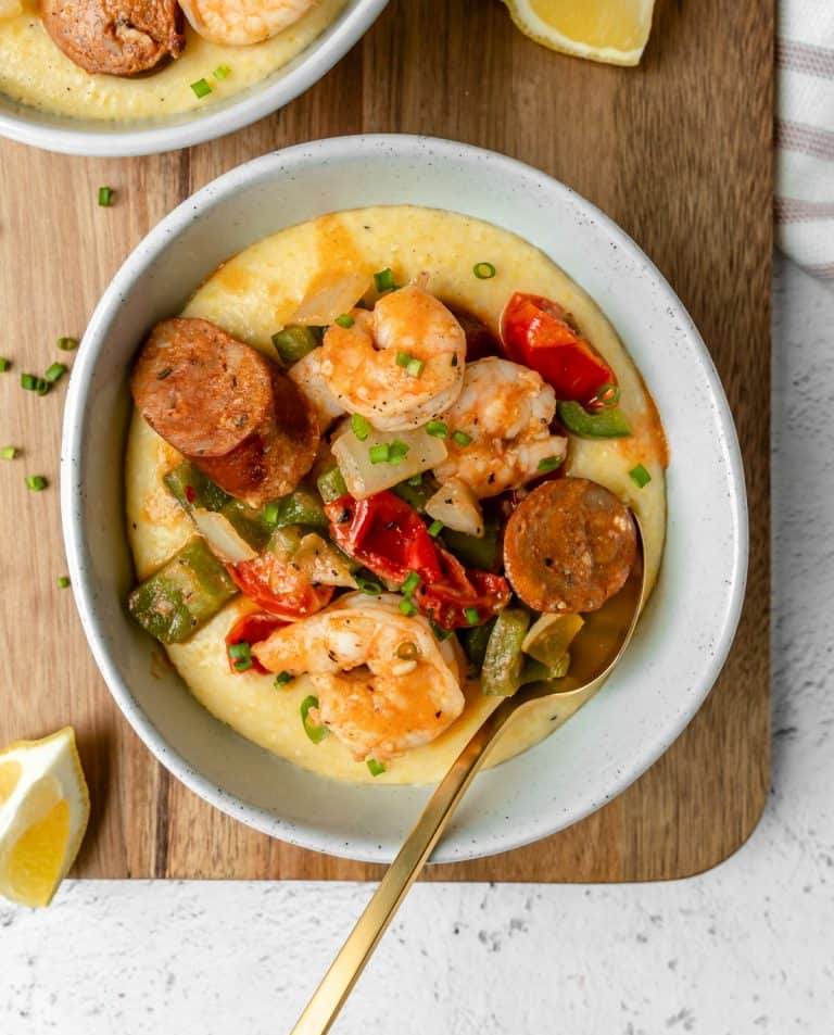 Shrimp and Grits with Andouille Sausage Balance With Jess