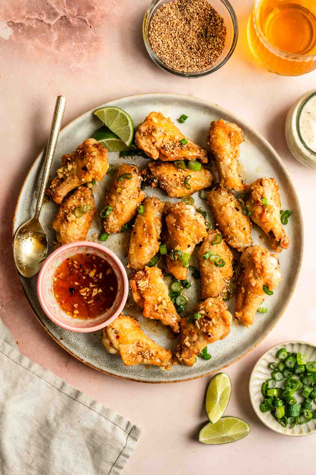 Platter of chicken wings with ranch and celery