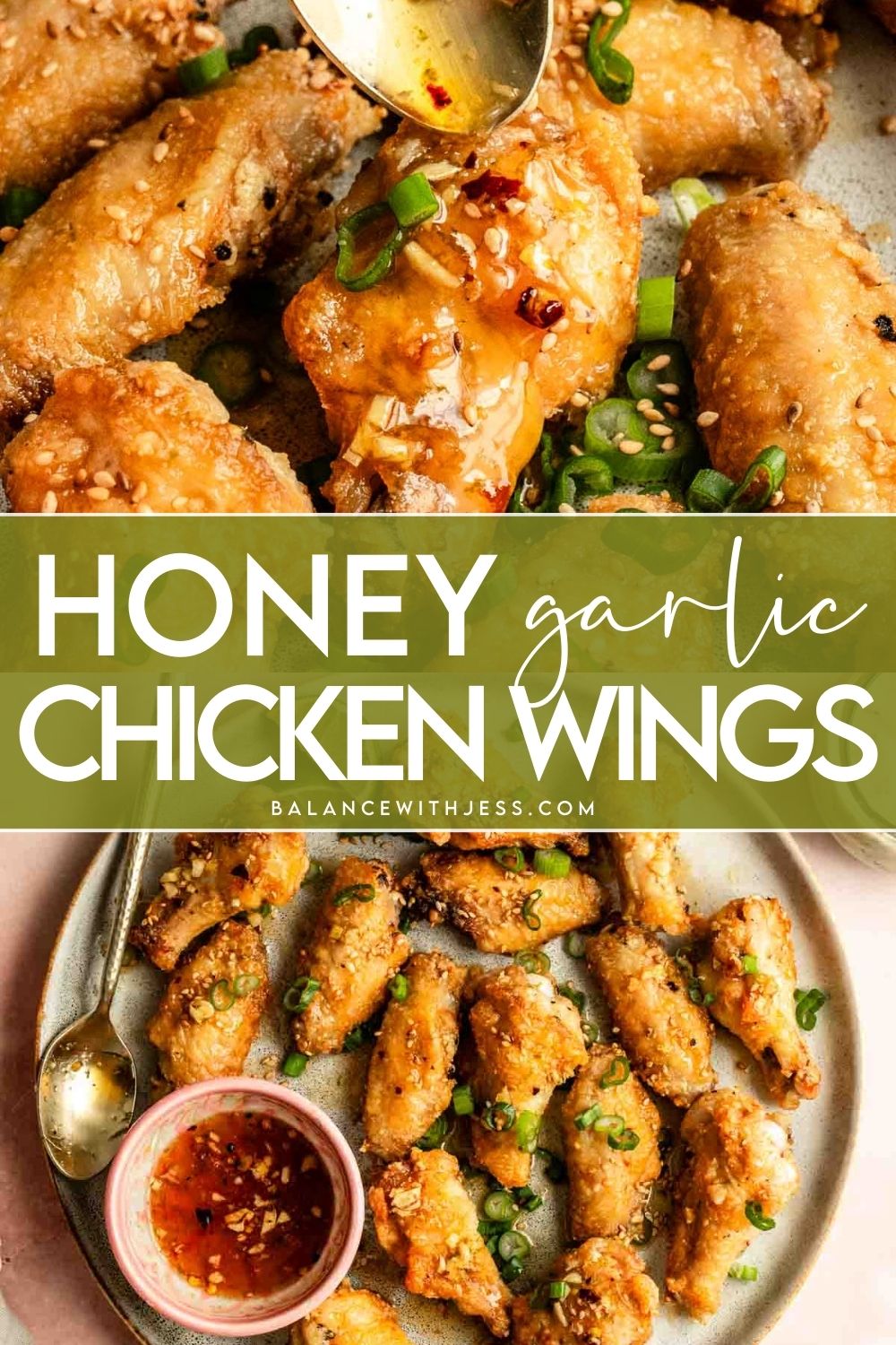 These crispy Air Fryer Honey Garlic Chicken Wings are the perfect party food, especially for the Superbowl! The honey garlic sauce is finger licking good and also goes great with salmon, pork, and shrimp! Easy, delicious, and healthy!