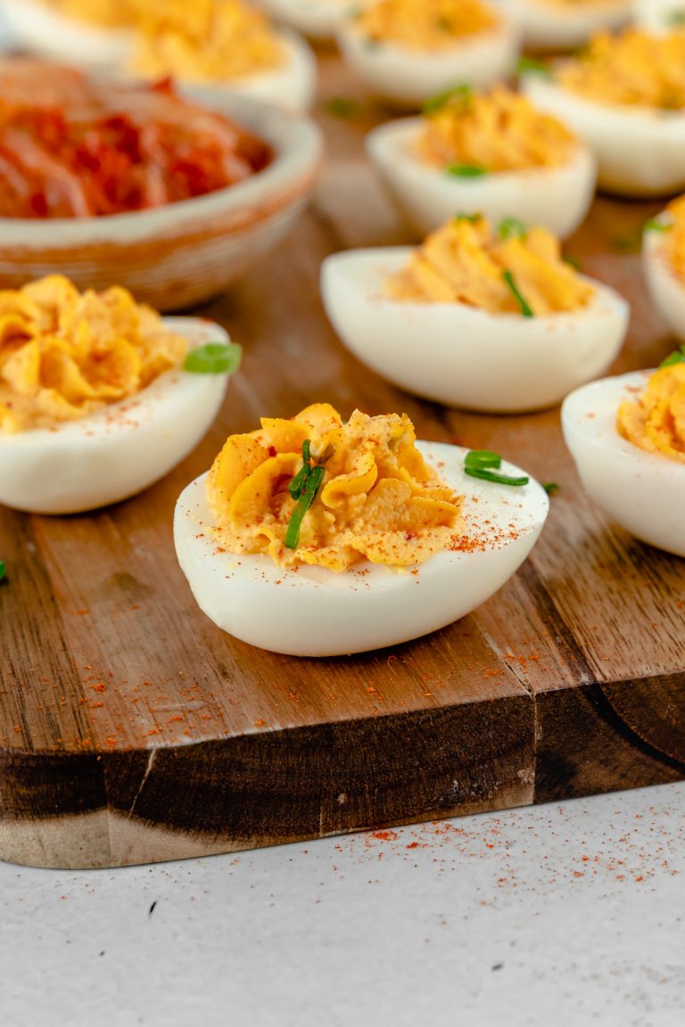 Kimchi Deviled Eggs
