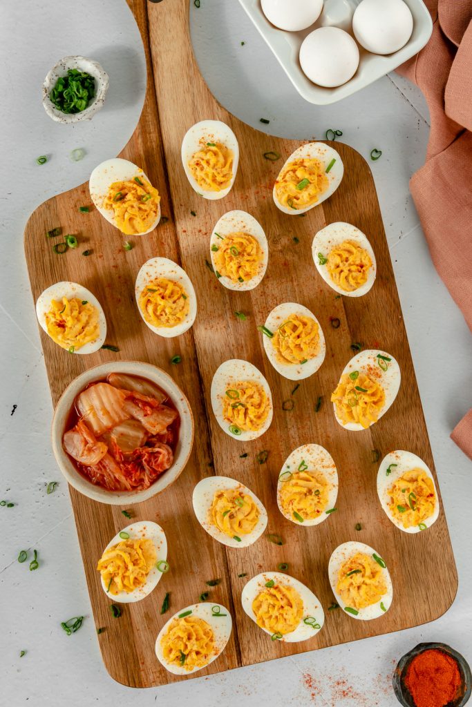 Kimchi Deviled Eggs