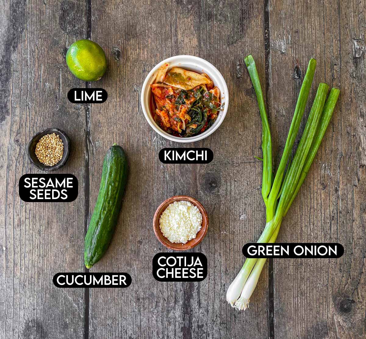 Optional toppings for korean style taccos