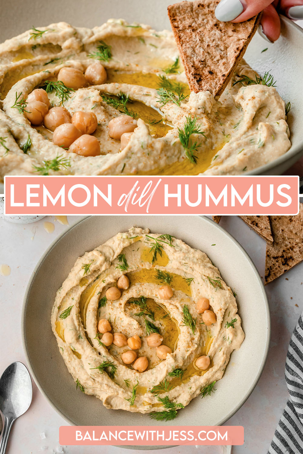 Lemon Dill Hummus - Balance With Jess