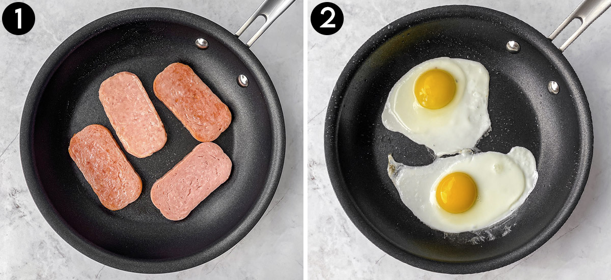 Frying Spam and eggs.